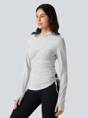 NWT HALARA HOODED THUMB HOLE CUT OUT SUPERCUTE HOODIE!